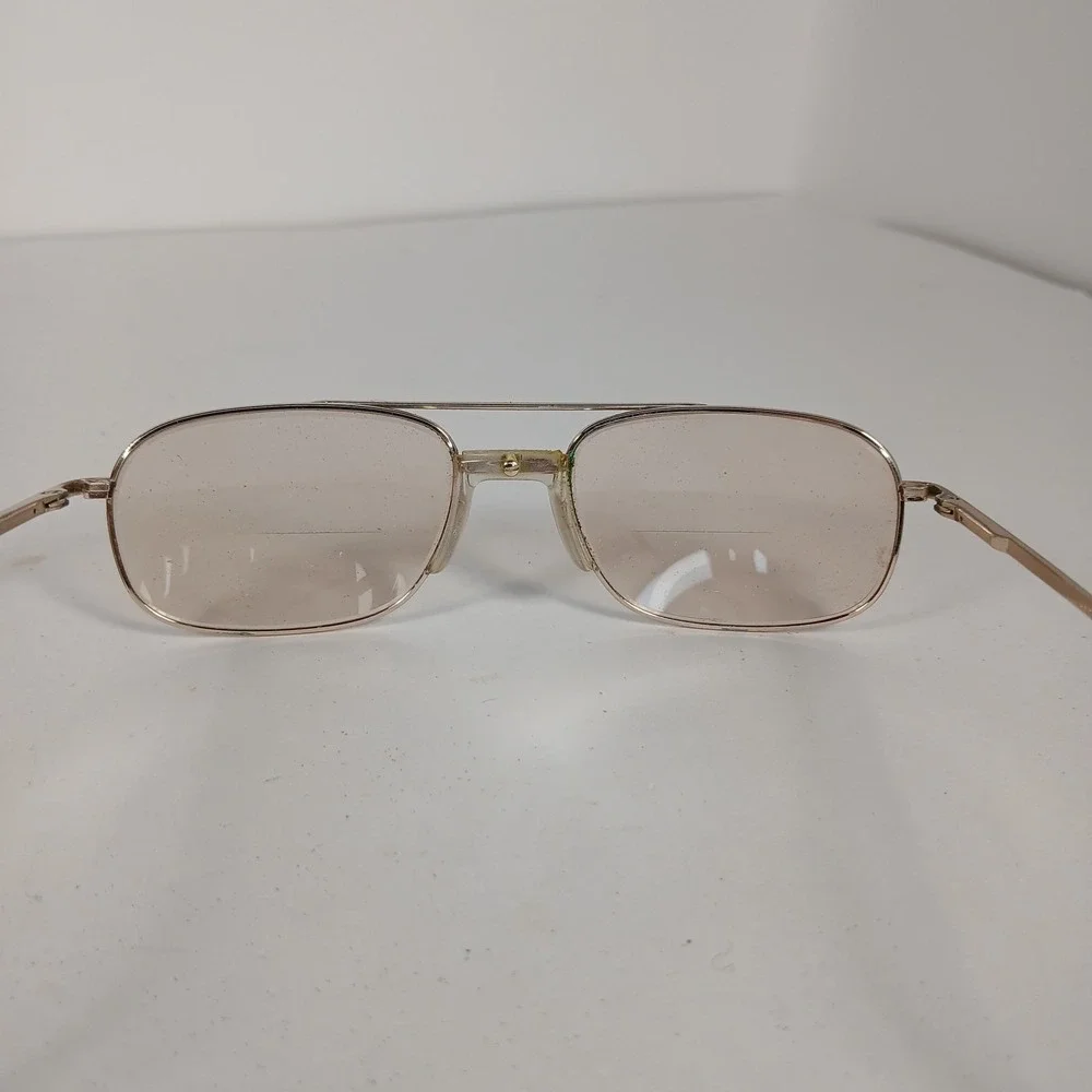 Vtg Europa Eyewear Aviator Glasses Gold Metal Frame Only 70s 80s 54-18 140mm